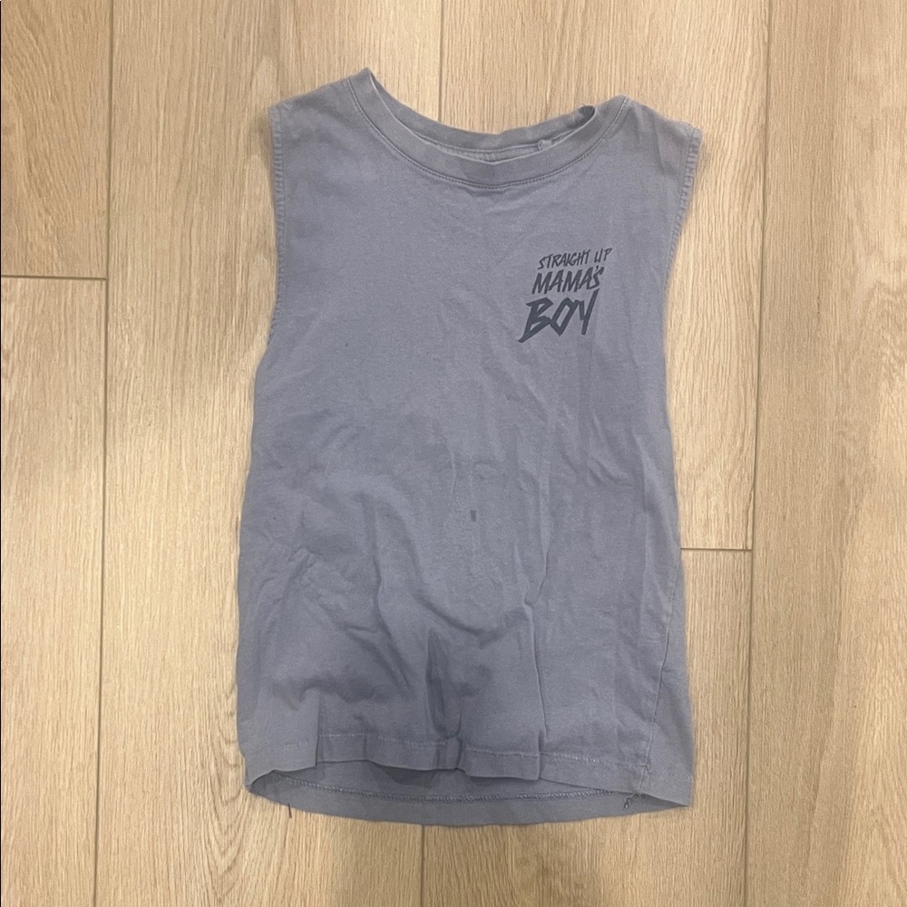 Cotton On Kids Tank Top - Straight Up Mama's Boy - Blue